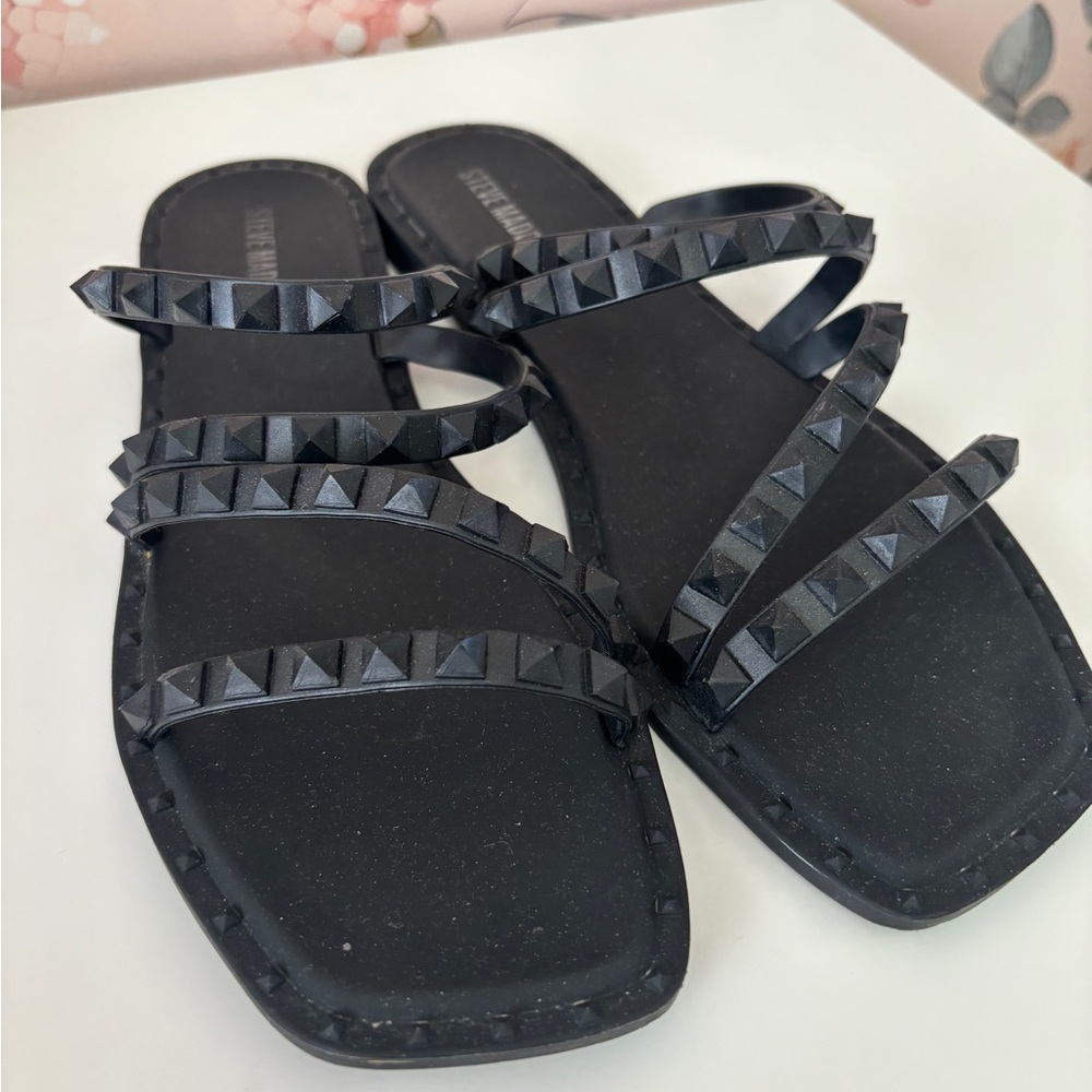 Steve Madden Black Studded Sandals